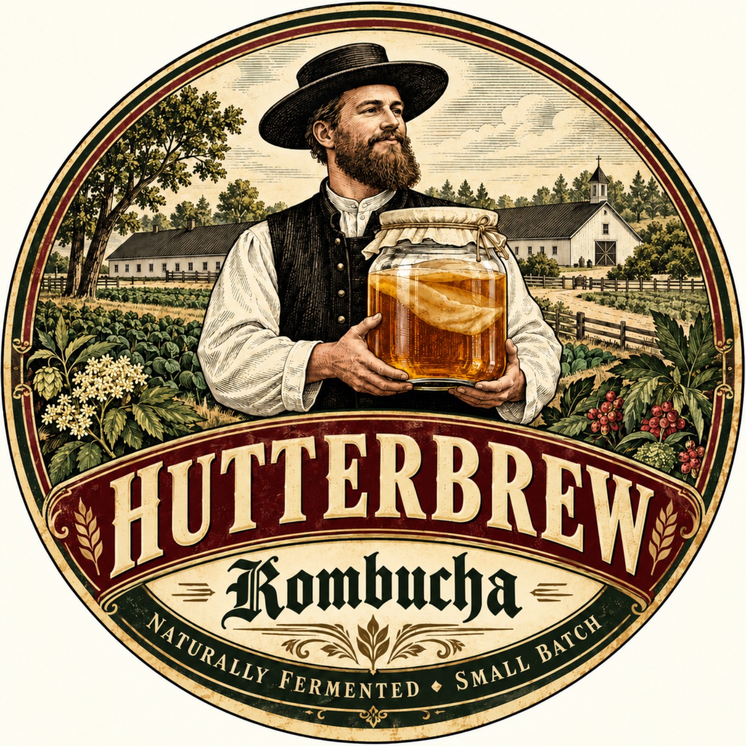 Hutterbrew circular heritage logo